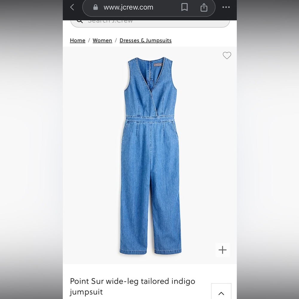 J Crew point sur denim jumpsuit sz 4